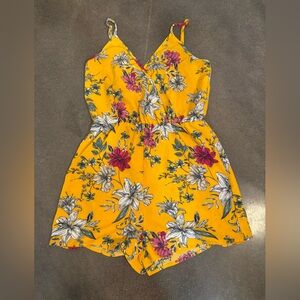 SHEIN yellow floral romper